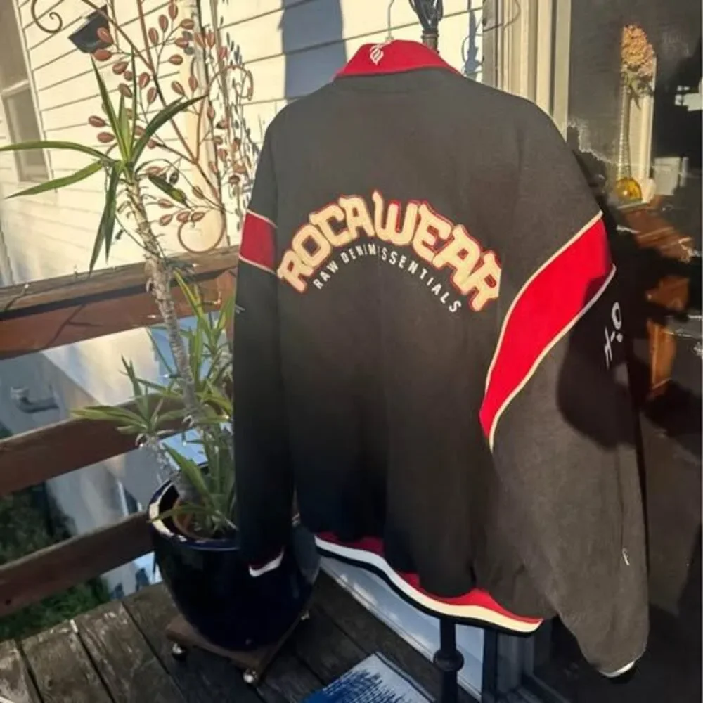 Vintage Rocawear Jacket Mens XXL Black Red Y2K Hip Hop Streetwear 90s